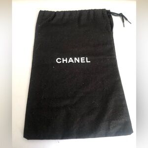 CHANEL Black Cotton Drawstring Travel Storage Dustbag 7.5" W x 12" H